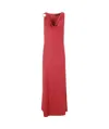 Ralph Lauren Elkanah Sleeveless Gown Dress In Red