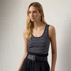 Ralph Lauren Ellis Rib-knit Striped Tank Top In Multi