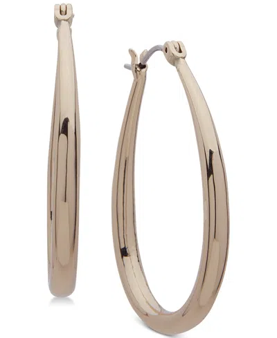 Ralph Lauren Elongated Small Hoop Earrings 1" In Gold
