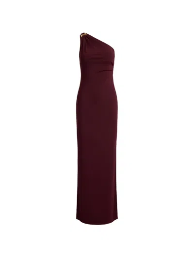 Ralph Lauren Elsie One-shoulder Hardware-detail Maxi Dress In Burgundy