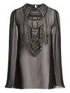 Ralph Lauren Embellished Cape Top In Black