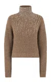 Polo Ralph Lauren Embellished Cashmere Sweater In Brown