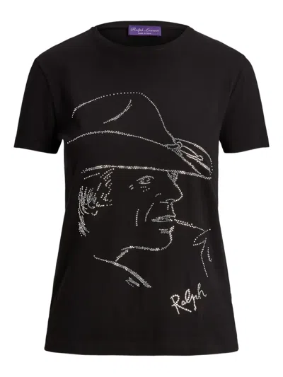 Ralph Lauren Embellished-graphic T-shirt In Black
