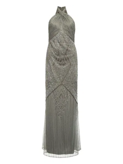 Ralph Lauren Embellished Maxi Dress In Green