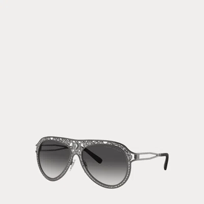Ralph Lauren Embellished Pilot Sunglasses In Dark Gunmetal