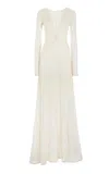 Polo Ralph Lauren Embellished Silk-cashmere Gown In Ivory