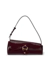 Ralph Lauren Embossed Small Satchel Bag In Burgundy