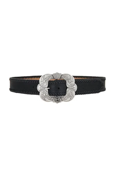 Ralph Lauren Embossed Wide Belt In Black
