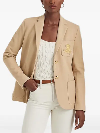 Ralph Lauren Embroidered Blazer In Neutral