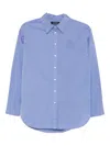 Ralph Lauren Embroidered Button-front Shirt In Blue