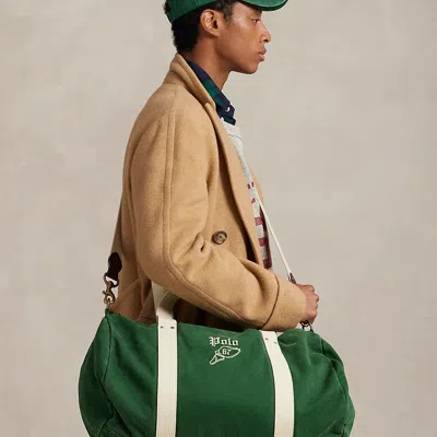 Ralph Lauren Embroidered Canvas Duffel In Multi