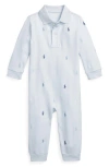 Polo Ralph Lauren Baby Boys Polo Pony Soft Polo Coverall In Beryl Blue