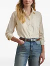 Ralph Lauren Lace-trim Cotton Voile Shirt In Neutral