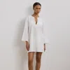 Ralph Lauren Embroidered Cotton Tunic Cover-up In White