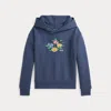 Polo Ralph Lauren Kids' Embroidered Fleece Hoodie In Blue