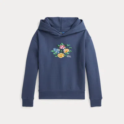 Polo Ralph Lauren Kids' Embroidered Fleece Hoodie In Blue