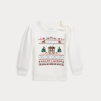 Ralph Lauren Kids' Embroidered Fleece Sweatshirt In White