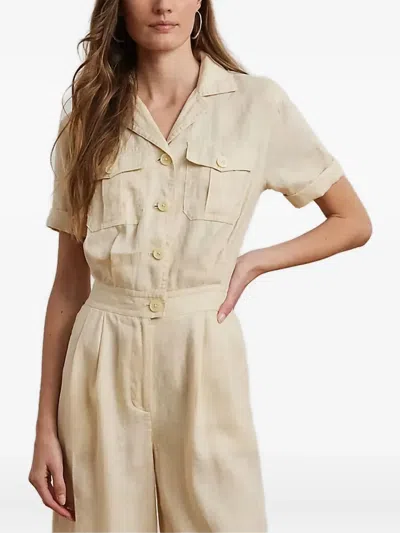 Ralph Lauren Embroidered Jumpsuit In Neutral