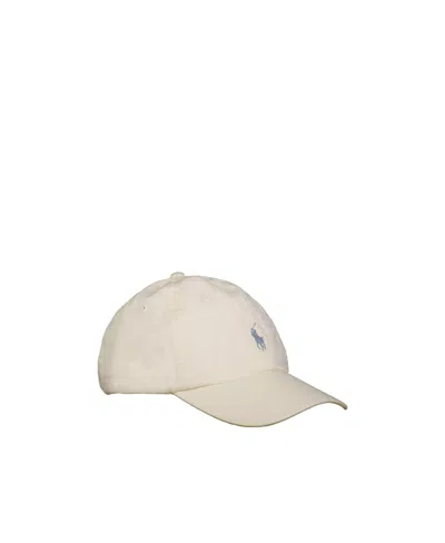 Ralph Lauren Embroidered-logo Cotton Cap In Nude
