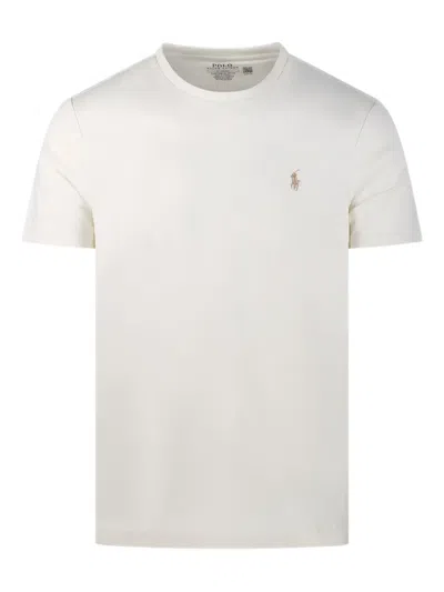 Ralph Lauren Embroidered-logo Cotton T-shirt In White
