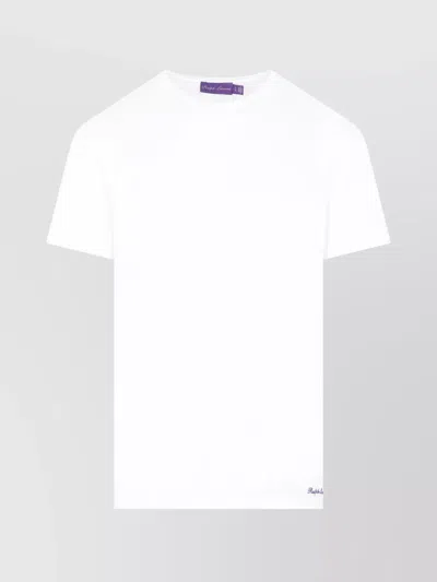 Ralph Lauren Embroidered Logo Crew Neck T-shirt With Side Slits In White