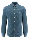 Ralph Lauren Embroidered Logo Denim Shirt In Blue