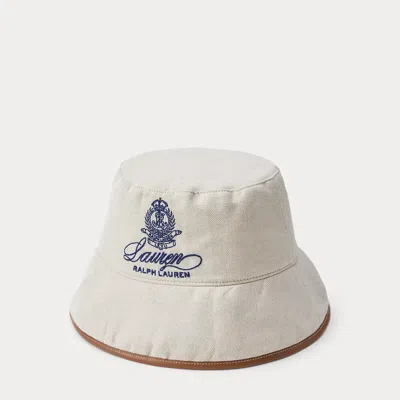 Ralph Lauren Embroidered-logo Herringbone Bucket Hat In Red