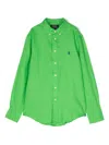 RALPH LAUREN EMBROIDERED-LOGO LINEN SHIRT