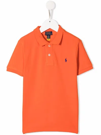 Ralph Lauren Kids' Logo刺绣polo衫 In Orange