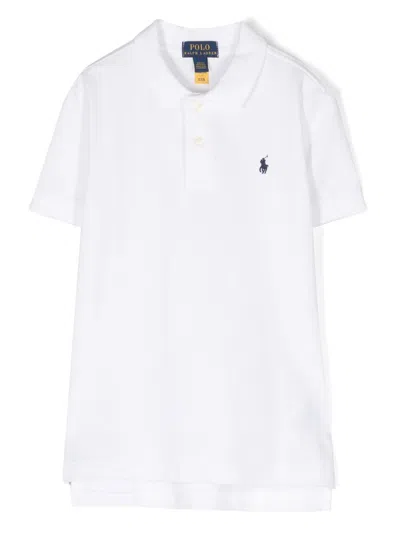 Polo Ralph Lauren Kids' Embroidered Logo Polo Shirt In White