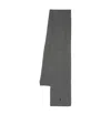 Polo Ralph Lauren Embroidered-logo Ribbed-knit Scarf In Gray