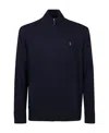 Polo Ralph Lauren Ralph Lauren Cotton Sweater With Zipper Hunter Navy In Black