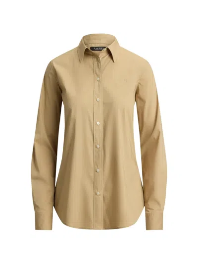 Ralph Lauren Embroidered Logo-plaque Shirt In Brown