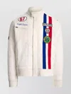 Ralph Lauren Embroidered Patch High Collar Quilted Sweatshirt In Multi