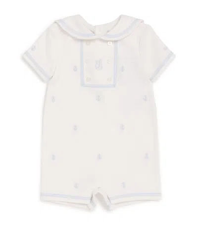 Ralph Lauren Kids' Embroidered Playsuit In Neutral