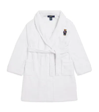 Ralph Lauren Kids' Embroidered Polo Bear Bathrobe In White