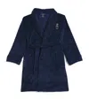 Ralph Lauren Embroidered Polo Bear Robe In Navy
