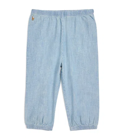 Ralph Lauren Kids' Embroidered Polo Pony Trousers In Blue
