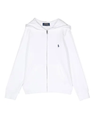 Polo Ralph Lauren Kids' Embroidered-pony Detail Hoodie In White