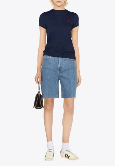 Ralph Lauren Embroidered Pony T-shirt In Blue