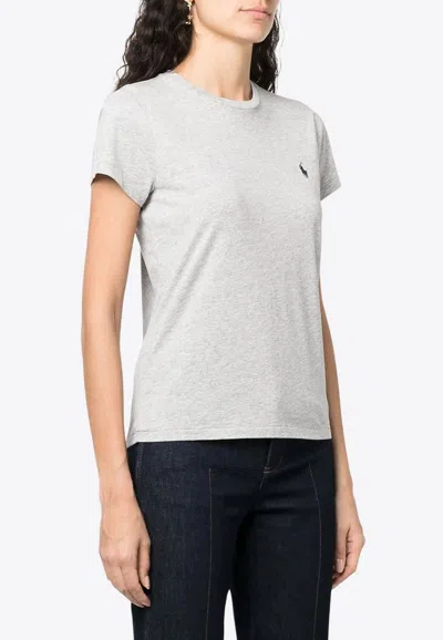 Ralph Lauren Embroidered Pony T-shirt In Gray