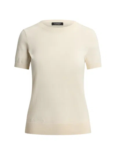 Ralph Lauren Embroidered Short-sleeve Sweater In Neutral