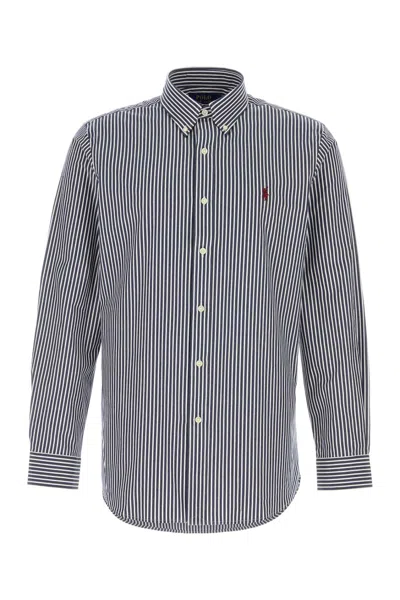 Ralph Lauren Embroidered Stretch Cotton Shirt In Multi