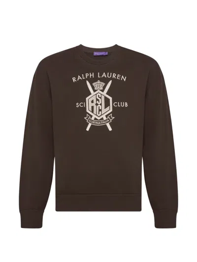 Ralph Lauren Embroidered Sweatshirt In Brown