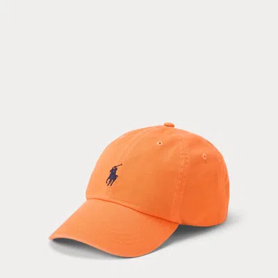 Ralph Lauren Embroidered Twill Ball Cap In Orange