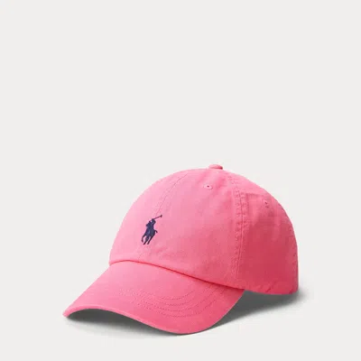 Ralph Lauren Embroidered Twill Ball Cap In Pink