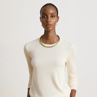 Ralph Lauren Embroidered-logo Cotton-modal Sweater In Mascarpone Cream In Neutral