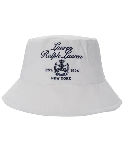 Ralph Lauren Embroidery Cotton Bucket Hat In White