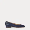 Ralph Lauren Emellie Nappa Leather Ballet Flat In Refined Navy