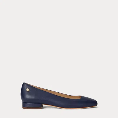 Ralph Lauren Emellie Nappa Leather Ballet Flat In Refined Navy